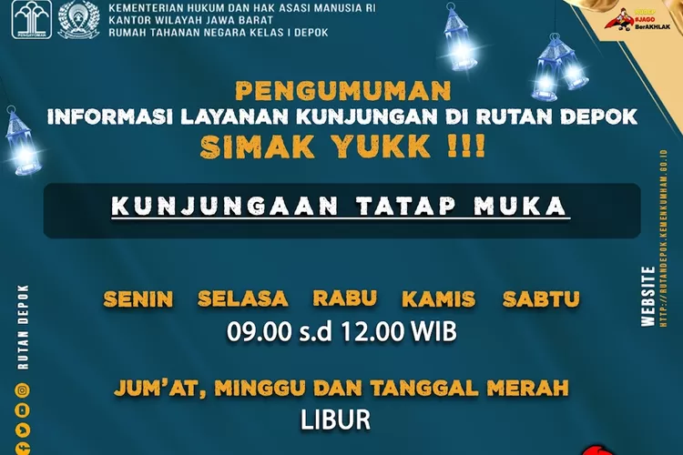 Jadwal kunjungan tatap muka Rutan Depok (Rutan Depok)