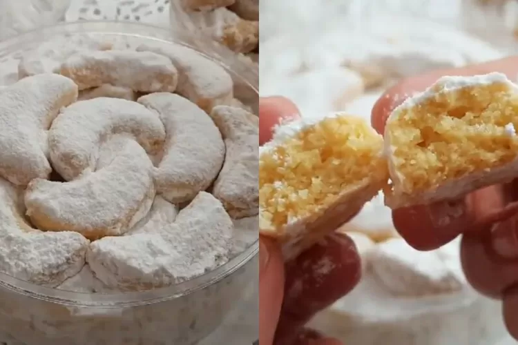 Resep ekonomis Putri Salju kue lebaran favorit  (Tangkapan Layar Youtube atha naufal)