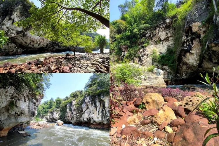 Kindahan tebing dan aliran sungai di Sanghyang Kenit Bandung  (Instagram/@sang_hyang_kenit)