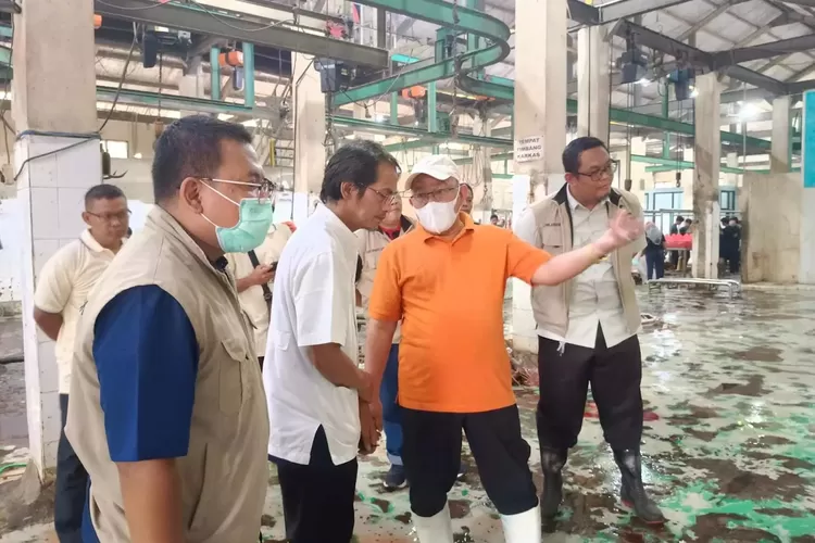 Walikota Depok, Mohammad Idris meninjau pemotongan hewan di RPH Tapos pada saat Hari Raya Idul Adha 1445 H