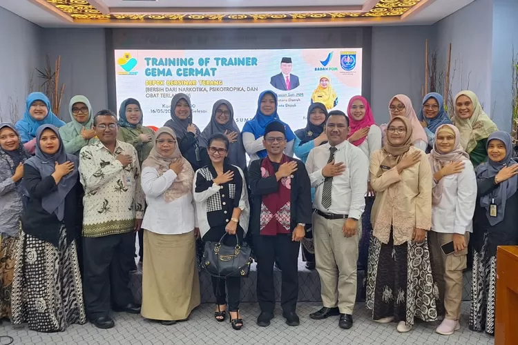 Organisasi Perangkat Daerah Kota Depok bersama Balai POM di Bogor saat menyelenggarakan TOT CEPROT yang fokus mewaspadai peredaran dan penyalahgunaan obat di kalangan anak anak.  (DOKUMEN BALAI POM BOGOR)