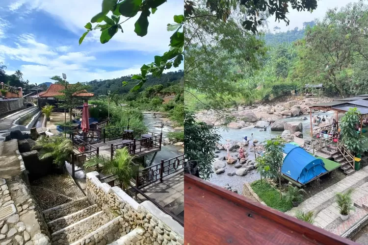 Nuansa pinggir sungai di Nabawi Cafe serta glamping tendanya  (Instagram/@nabawi.cafe )
