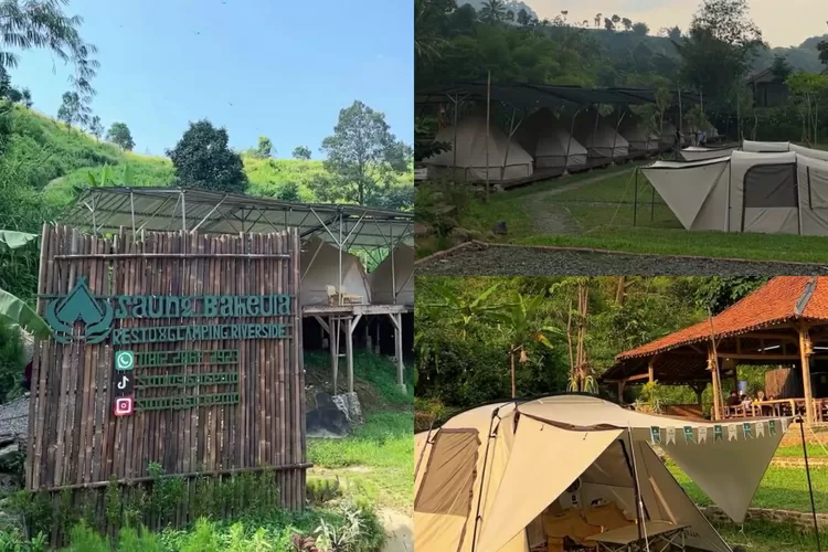 Saung Baheula di Sentul, Bogor yang menawarkan camping pinggir sungai (Instagram/@saungbaheula)