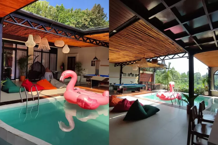 Desain dan pemandangan di Villa Keju Satu Bogor yang ala Bali (Instagram/@villakeju)