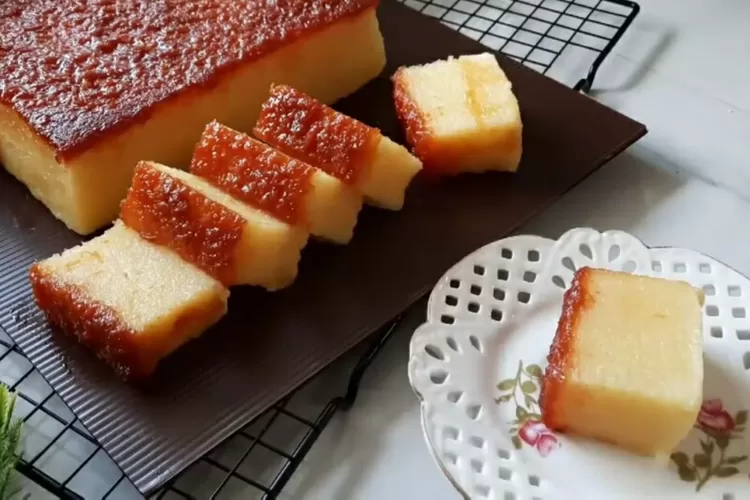 Resep kue singkong karamel atau cassava cake (Screenshot Youtube atha naufal)
