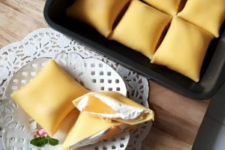 Tampilan cantik pancake mangga dengan rasa yang enak (Screenshot Youtube atha naufal)