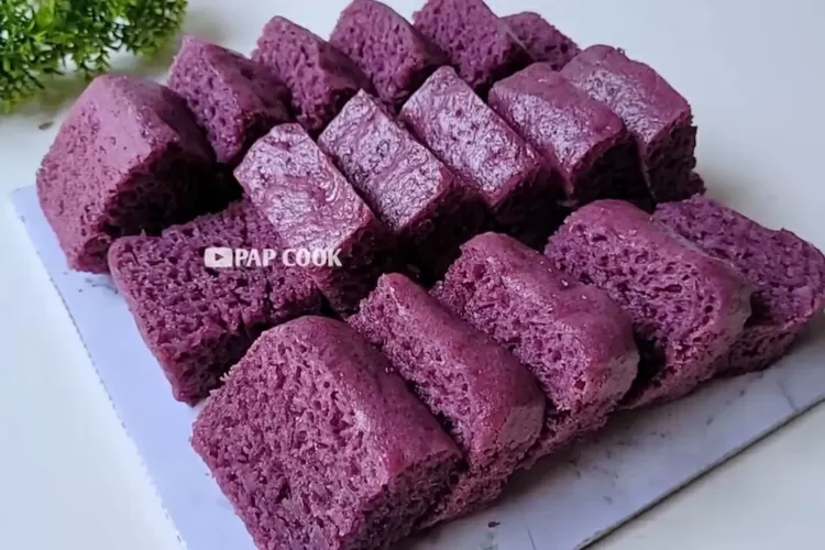 Tampilan cantik kue ubi ungu yang lembut (Screenshot Youtube PAP COOK)