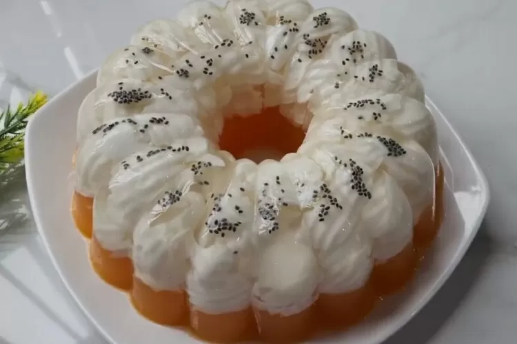 Resep puding kelapa jeruk yang rasanya seger dan nagih (Screenshot Youtube atha naufal)