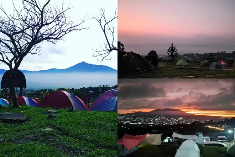 Panorama alam dan city light di Camp Ground Lembah Salak Curug Putri Pelangi (Instagram/@campgroundlembahsalak)