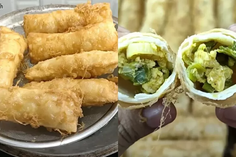 Olahan kulit pangsit, resep kulit poangsit isi kari ayam (Tangkapan layar Youtube KELUARGA HAMZAH)