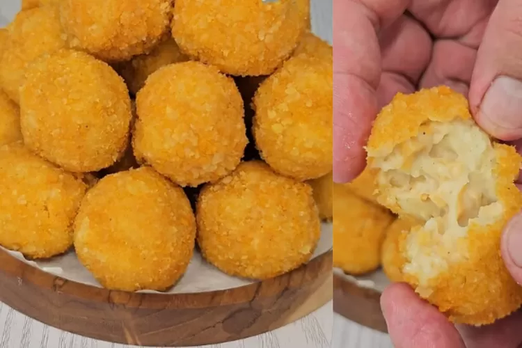 Bola bola makaroni keju yang renyak dan lembut di dalam (Tangkapan layar Youtube Bagja Vlog)