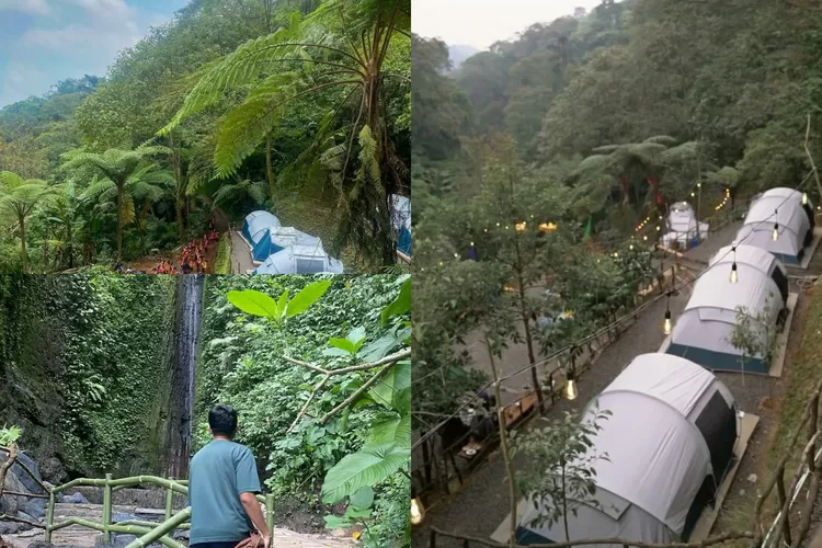 Suasana Levi Camp yang langsung bisa ke Curug Cibogo (Instagram/@levicampbogor)