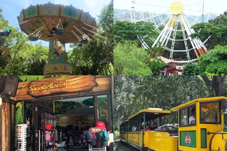 Beberapa wahana di Jungleland Adventure Theme Park untuk menyambut liburan akhir tahun (Instagram/@jungleland_indo)