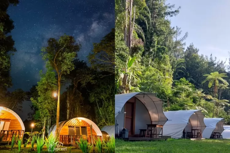 Suasana menginap di Bungbuay Glamping yang asri di Sukabumi (Instagram/@glamping_situgunung)