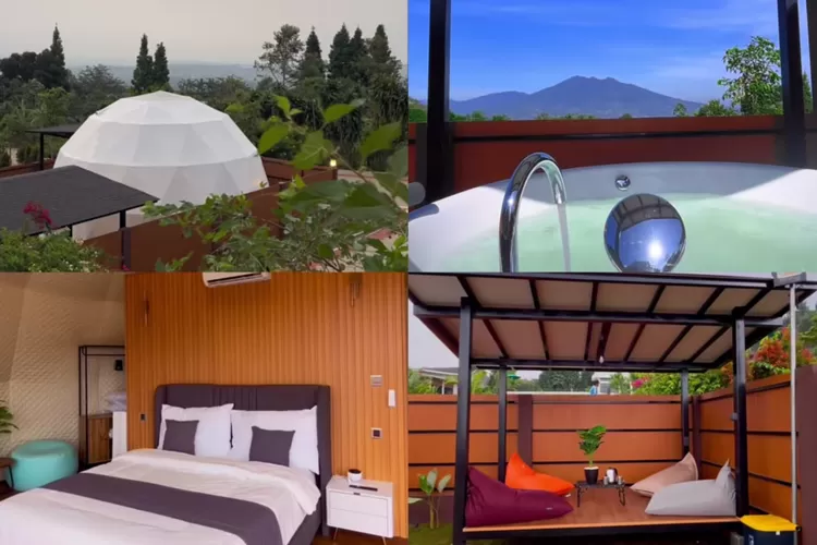 Glamping estetik dengan panorama Gunung Salak di Sejati Camp &amp; Resort (Instagram/@sejatiresort)