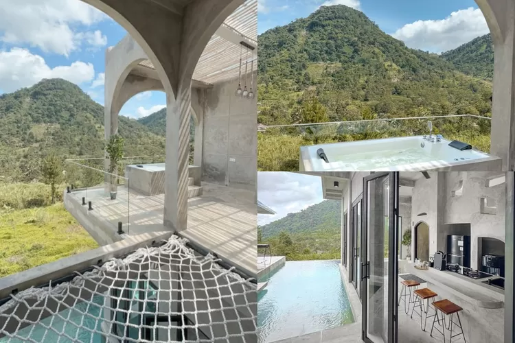 Pemandangan Gunung Pancar yang terlihat dari Villa Sentul Greyhill Villa by Canvas Cottage (Instagram/@vicrmd)