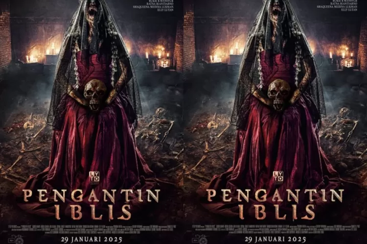 Poster film horor Pengantin Iblis yang akan tayang pada 29 Januari 2025 di bioskop