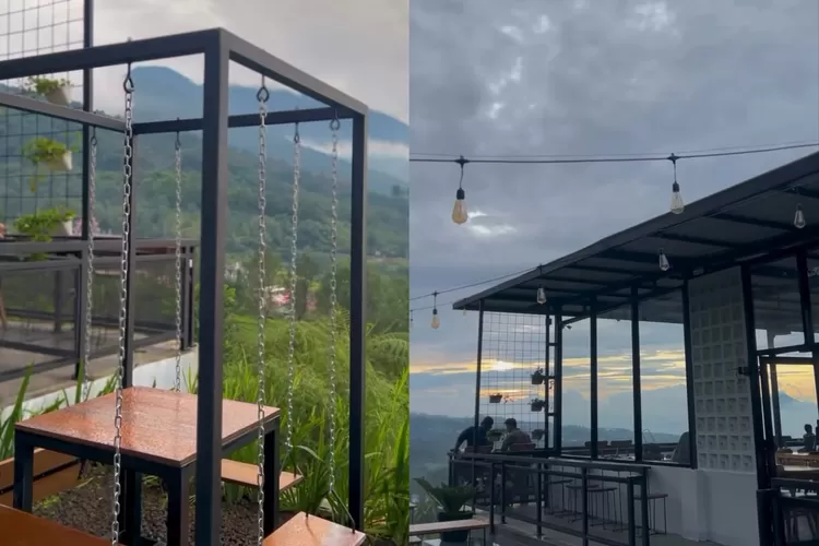 Suasana senja yang syahdu di Kopi Puncak Ajip (Instagram/@kopipuncak_ajib)