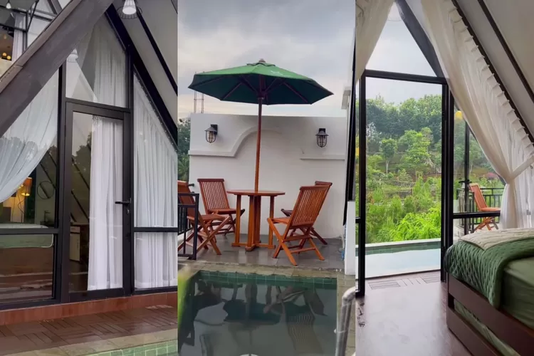 Villa Cabin by Villa Singgah Puncak yang estetik dan ada private pool (Instagram/@villasinggah)