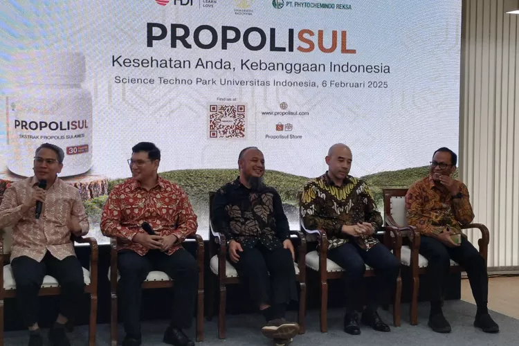 Pelaksanaan presscon peluncuran Propolisul di Gedung Science Techno Park UI (ANDIKA EKA/RADAR DEPOK)