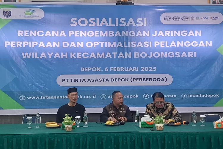 PERLUASAN : Sosialisasi Rencana Pengembangan Jaringan Perpipaan Dan Optimalisasi Pelanggan PDAM dengan Kecamatan Bojongsari, Kamis (6/2).  (RISKY DWI LESTARI/RADAR DEPOK)
