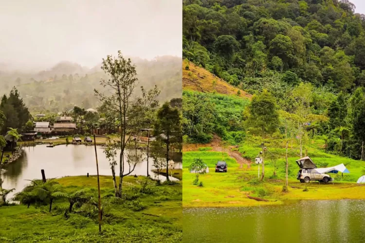 Keindahan danau di tempat camping Badeur Lake Cisadon, Bogor (Instagram/@danarrahad)