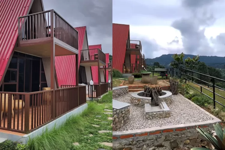 Desain dan panorama gunung di Halimun Hills Glamping and Resto (Instagram/@restohalimunhills)