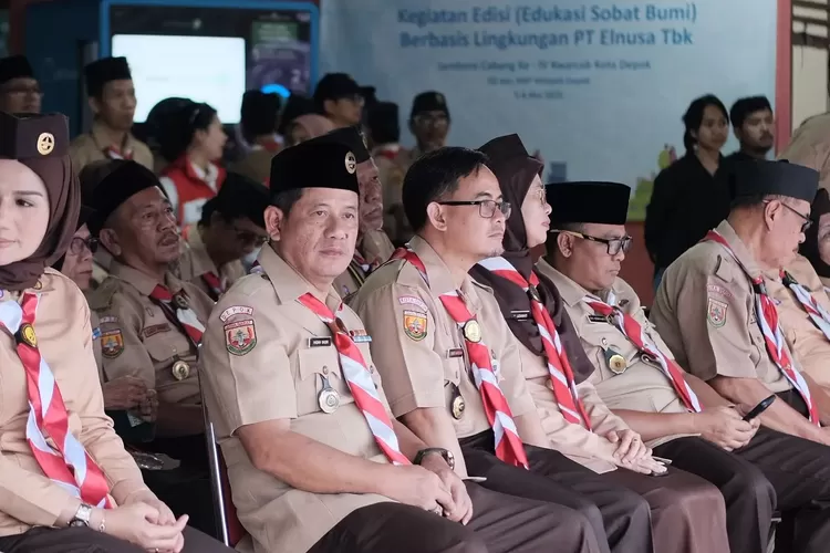 Kasubag TU Kemenag Depok, Hasan Basri mengikuti pembukaan Jamcab ke-IV Kwarcab Depok di Kempi 4 Buperta Cibubur. (ISTIMEWA)