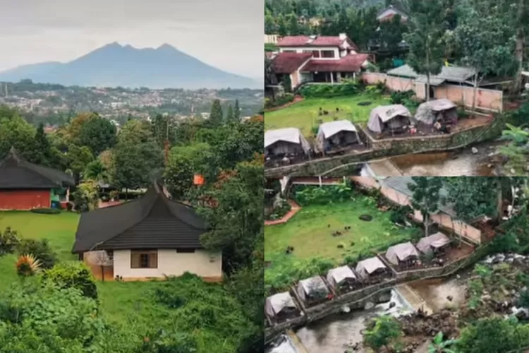 Camping pinggir sungai di Puncak Riverside Villas Bogor (Instagram/@puncakriversidevillas)