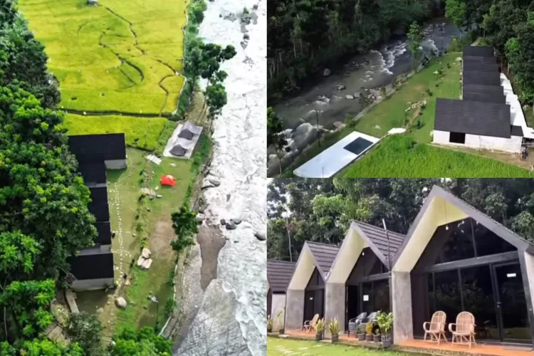 Penginapan villa glamping pinggir sungai di Camp River Park Sentul (Instagram/@campriverpark)