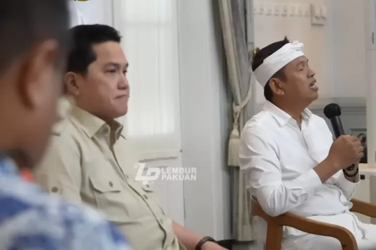 Diskusi Gubernur Jawa Barat, Dedi Mulyadi dengan Erick Thohir untuk mengadakan kembali sekolah sepak bola di Jawa Barat (Tangkapan layar Youtube LEMBUR PAKUAN CHANNEL)