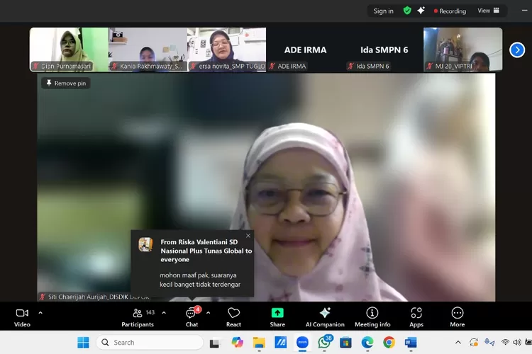 Peluncuran lomba talenta siswa disabilitas jenjang SD dan SMP 2025, via zoom, beberapa waktu lalu. (ANDIKA EKA/RADAR DEPOK)
