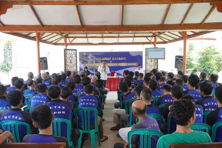 Rutan Depok melaksanakan kegiatan Penguatan Hak Asasi Manusia (HAM) Bersama Kementerian Hak Asasi Manusia Kantor Wilayah Jawa Barat, Senin (8/9). (Rutan Depok)