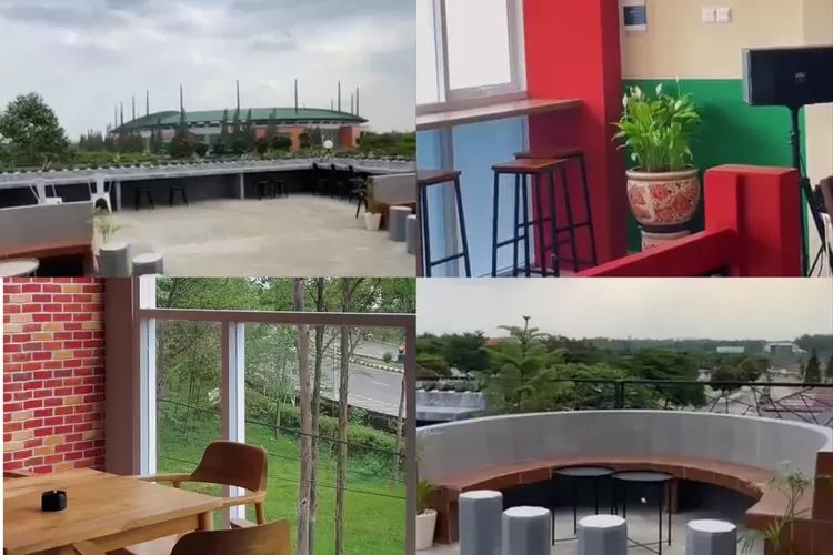 Suasana rooftop dan area indoor di Lawyer Kopitiam gak jauh dari Stadion Pakansari (Instagram/@law.yer.kopitiam)