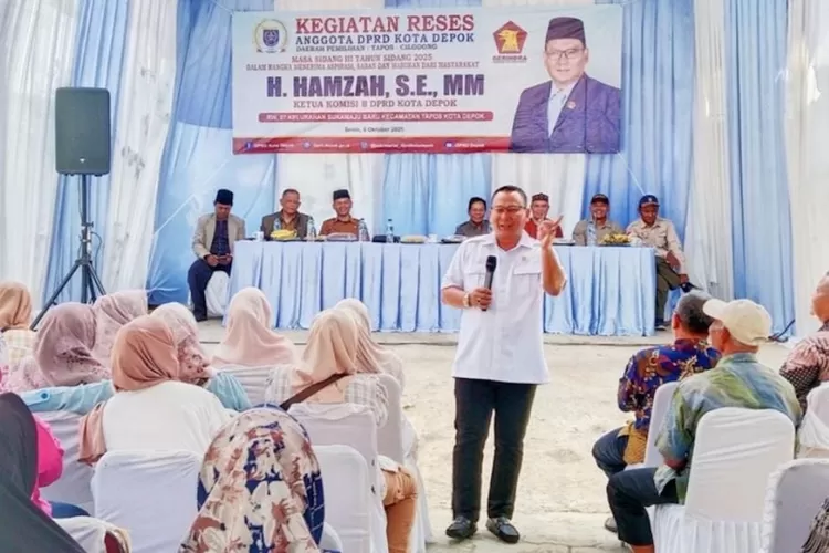 Anggota DPRD Kota Depok, Hamzah, menggelar reses di RT7/7, Kelurahan Sukamaju Baru, Tapos, Depok. (ist)