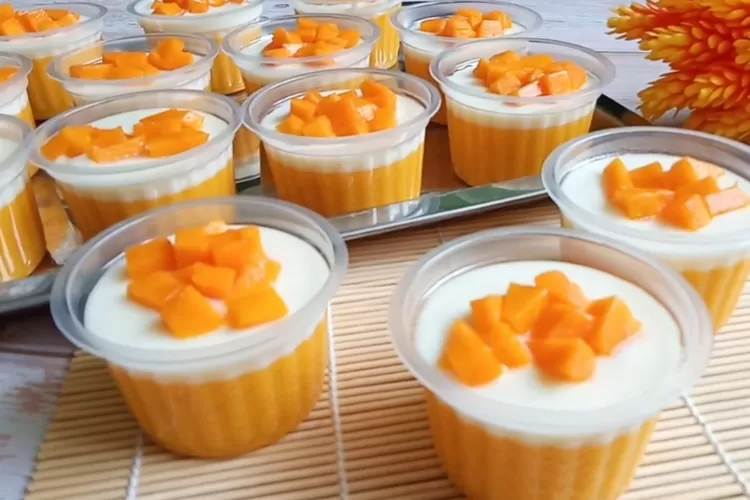 Puding mangga fla susu (Youtube Resep Abi)