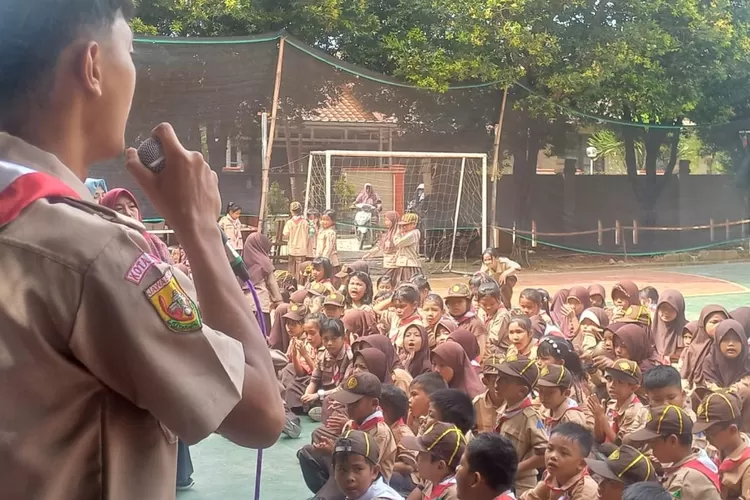 Pelaksanaan kegiatan Pramuka di SDN Duren Seribu 4.&nbsp; (ISTIMEWA)