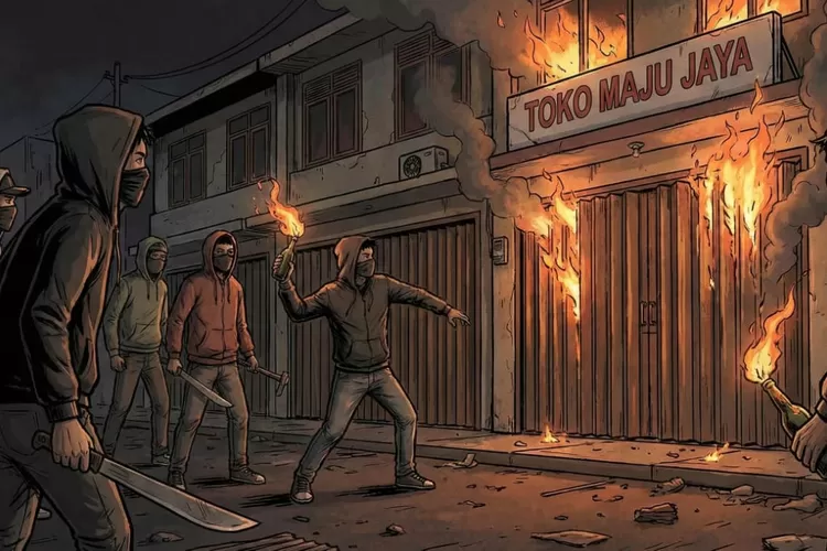 Ilustrasi sejmlah pemuda hendak tawuran dengan membawa senjata tajam dan bom molotov di wilayah Kecamatan Cimanggis, Kota Depok. (RADAR DEPOK)