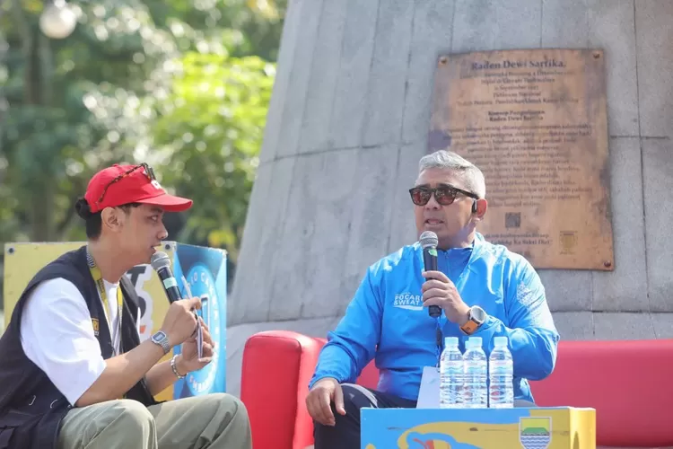 Wali Kota Bandung Muhammad Farhan saat acara Bandung Nyuanki