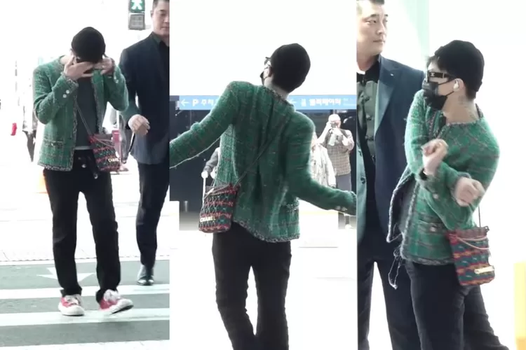 perilaku aneh G Dragon saat di bandara. (allkpop)