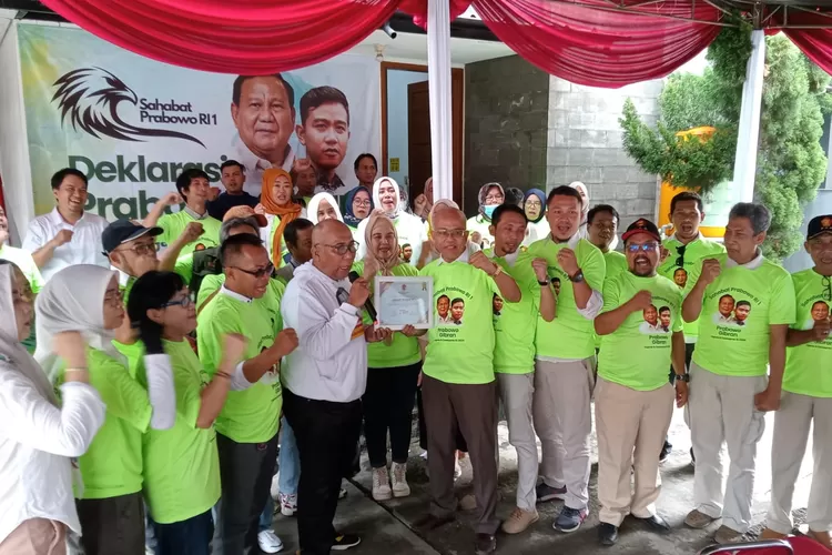 Relawan Sahabat Prabowo RI1 deklarasikan dukungan buat Prabowo Subianto jadi Presiden dalam Pemilu 2024. (Ryan/Metropolitan.id)
