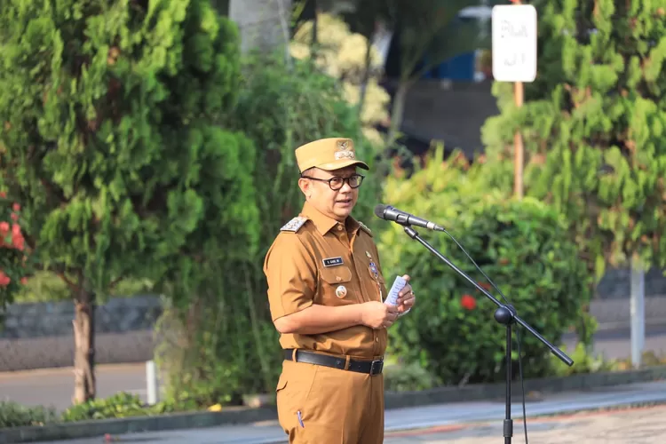 Pj Wali Kota Bekasi Gani Muhamad soroti capaian PAD 2023 yang masih belum capai target. (Pemkot Bekasi)