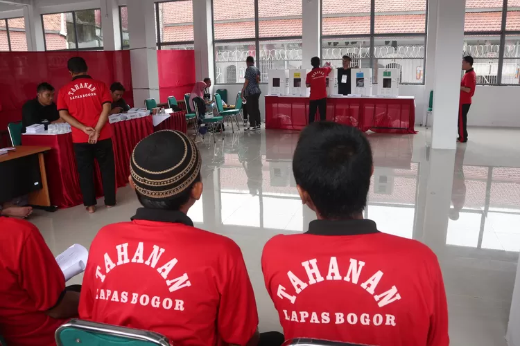 Suasana pencoblosan Pemilu 2024 di Lapas Paledang Kelas IIA Bogor (Fadli/Metropolitan)