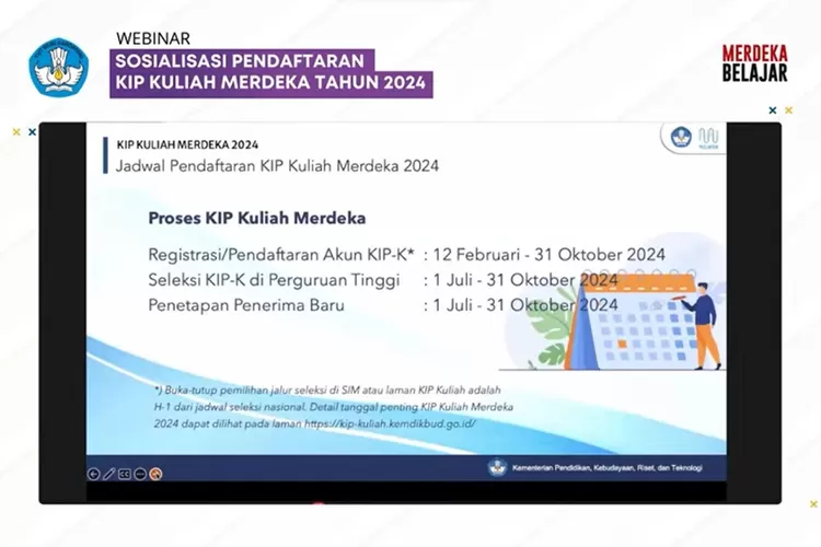 Webinar Sosialisasi Pendaftaran KIP Kuliah Merdeka, (Kemendikbudristek )