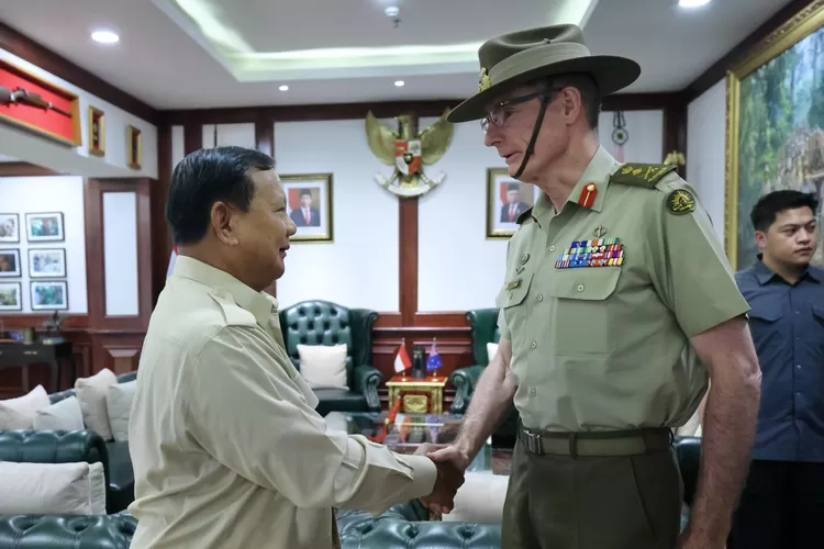 (Menhan) Prabowo Subianto menerima kunjungan kehormatan Panglima Angkatan Bersenjata Australia (Australian Chief of the Defence Force) General Angus Campbell,  (TKN/JPP)