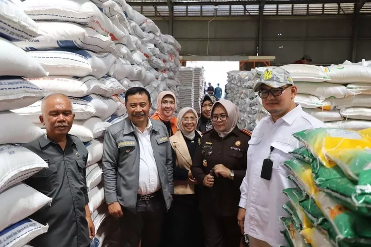 Pj Bupati Grut meninjau ketersediaan stok dan harga beras jelang Ramadan 2024. (Pemkab Garut)