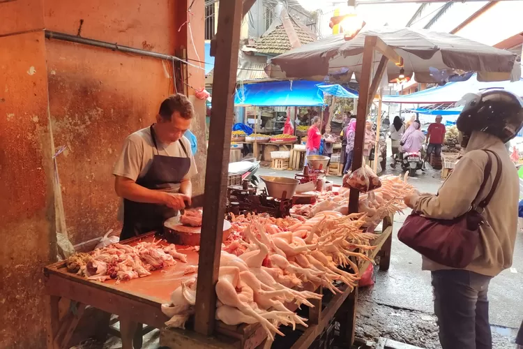 Salah satu penjual ayam potong di Pasar Bogor. (Dok for Metropolitan)