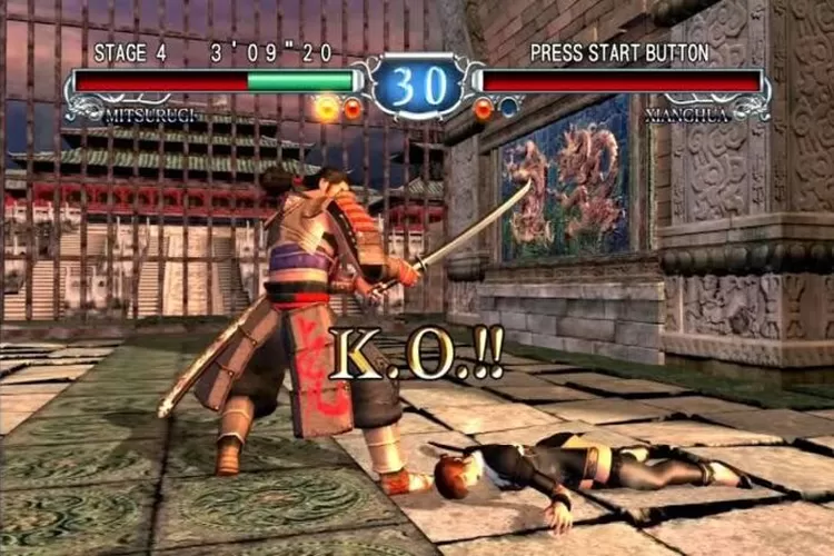 Salah satu rekomendasi Game genre pertarungan untuk dimainkan pada konsol game Playstation 2 yaitu SoulCalibur II. (YouTube : warwolf04)