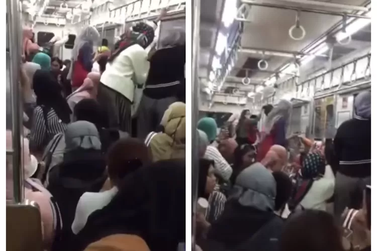 Video Detik-detik Para Penumpang KRL Panik Sampai Jongkok Akibat Tawuran di Perlintasan Kereta Kampung&nbsp;Muara&nbsp;Bahari (Instagram @dewiindri07)