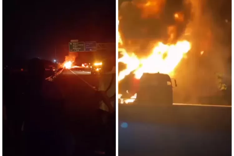 Sopir Truk Tangki BBM Pertamina yang Terbakar di Tol Ngawi Diperiksa Polisi, Polisi: Pengemudi Masih Dimintai Keterangan (Tangkapan layar/ Instagram @andreli_48)